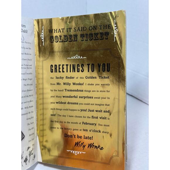 Charlie and the Chocolate Factory by Roald Dahl Golden Ticket 1998 - Picture 4 of 16